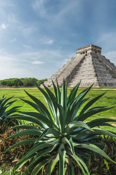 The ancient Pyramid of Kukulcan, or El Castillo, in Chichen Itza, Mexico.