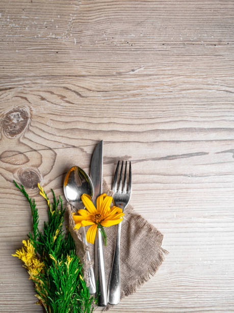 istock Christmas table place setting. Holidays background. Top view with copy space 1175976383