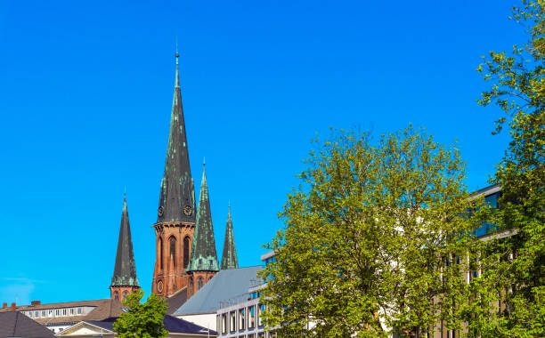 St. Lamberti Church of Oldenburg, Germany. Copy space for text.