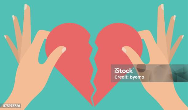 Broken Heart Concept - Arte vetorial de stock e mais imagens de Infidelidade - Infidelidade, Coração partido, Símbolo do Coração