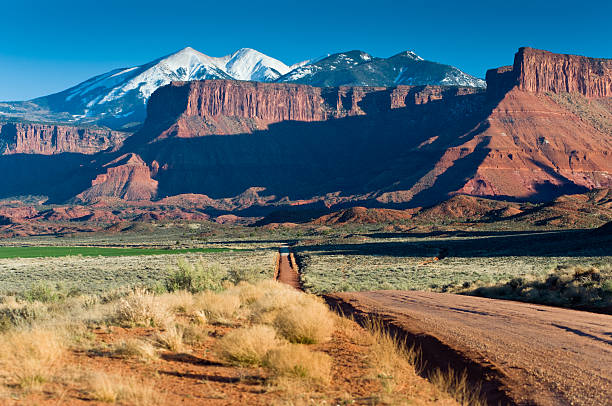 La Sal Mountains near Moab stock photo