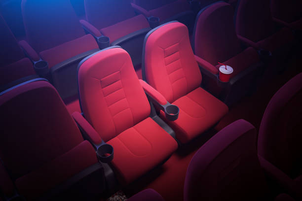 istock Top view of empty red cinema seats 1175988723