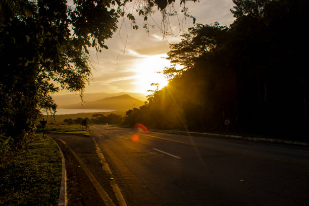 istock A quick stop to see the sunset over the road 1175995865
