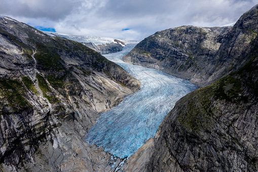 the image features one of the most accessible glaciers of Jostedalsbreen ice cap in south Norway