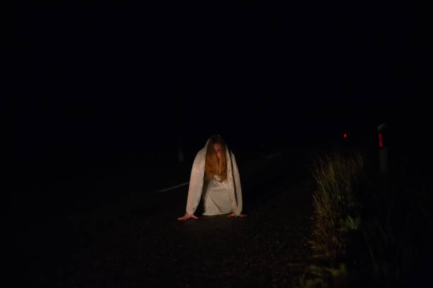 istock Witch in a wedding dress on the way 1176001656