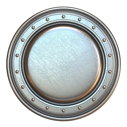 Escudo de metal simple forma redonda 3D photo