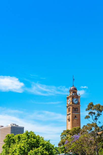 istock City Clock Tower, Sydney, Australia. Copy space for text. Vertical 1176010620