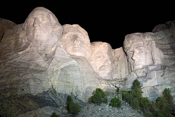 национальный мемориал гора рашмор - mt rushmore national monument usa south dakota president стоковые фото и изображения