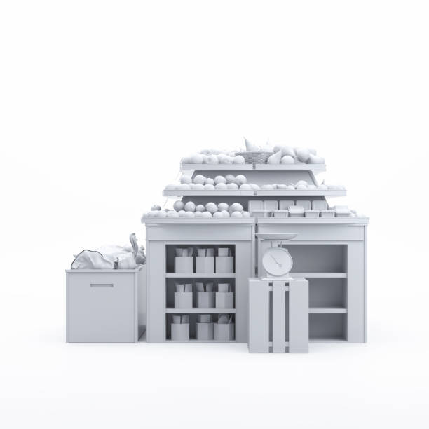 istock Blank supermarket products on shelves 1176021444