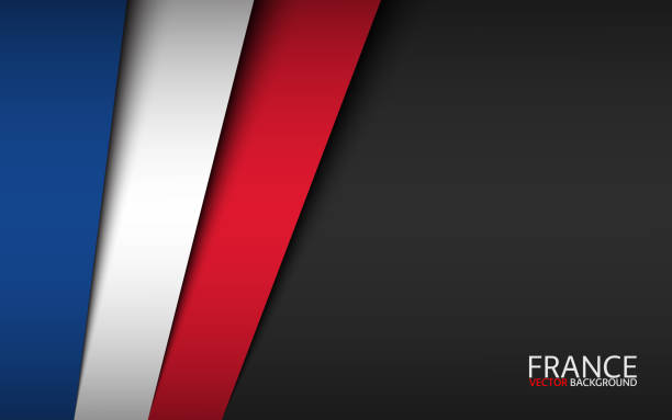 illustrations, cliparts, dessins animés et icônes de fond moderne avec des couleurs français et espace libre gris pour votre texte, made in france, vector overlayed sheets of paper in the look of the français flag - fabriqué en france