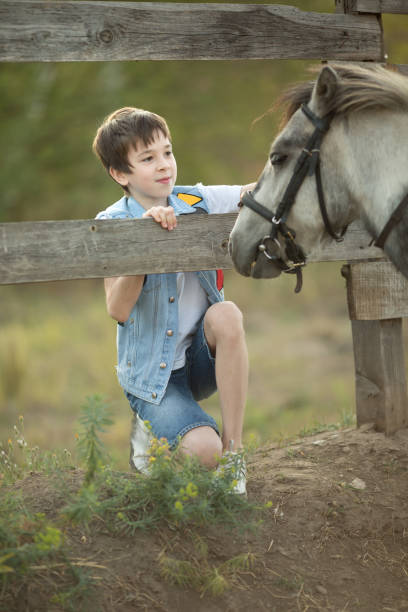 istock Young Boy Walking his Pony in the Horse Paddock. 1176032227
