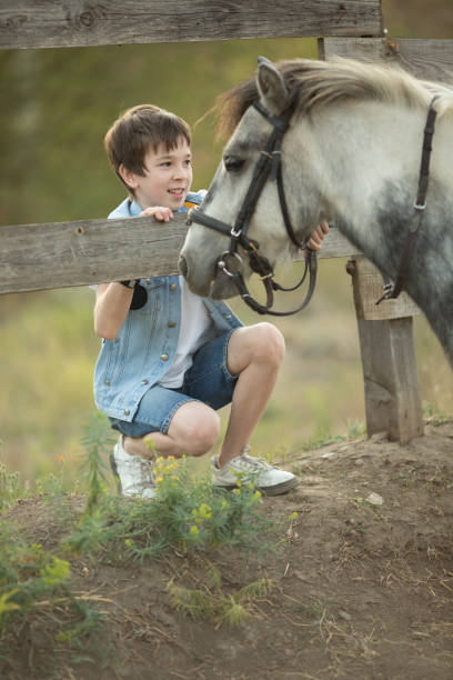 istock Young Boy Walking his Pony in the Horse Paddock. 1176032302