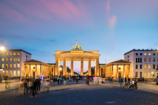 istock The Brandenburg Gate in Berlin at night 1176032712