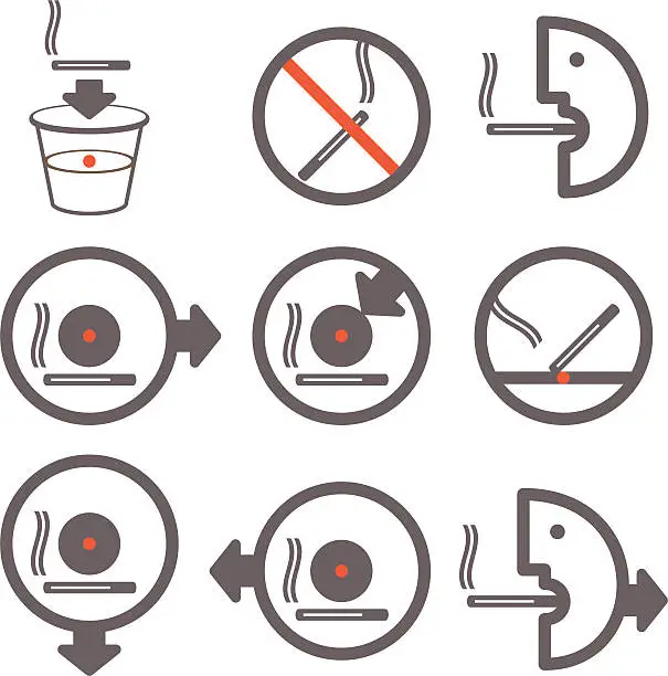 Vector illustration of Places for smokers