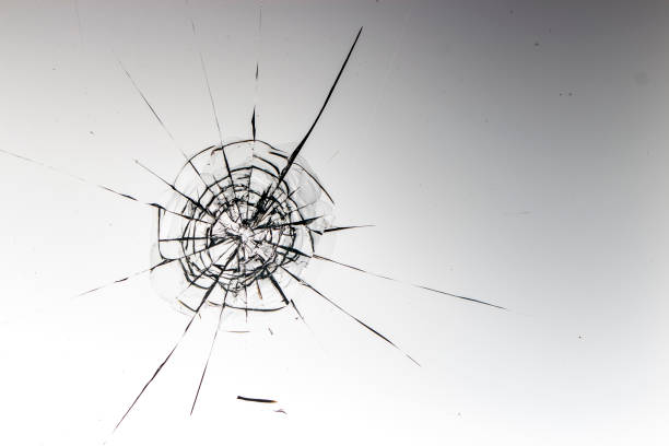 istock Cracked glass on a white background texture 1176050289