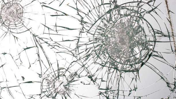 istock Cracked glass on a white background texture 1176050951