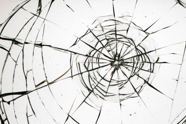 istock Cracked glass on a white background texture 1176050961