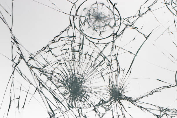 istock Cracked glass on a white background texture 1176050984