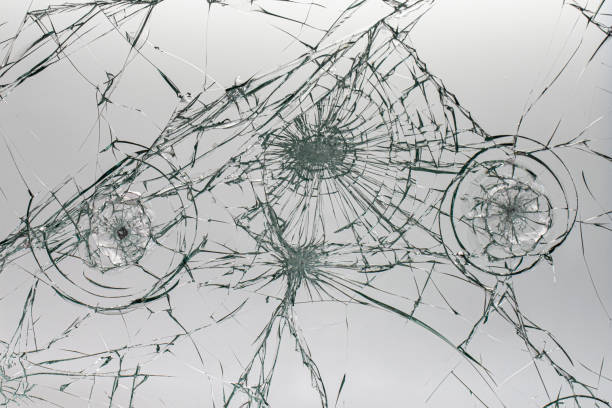 istock Cracked glass on a white background texture 1176051006
