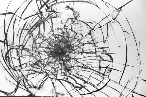 istock Cracked glass on a white background texture 1176051007