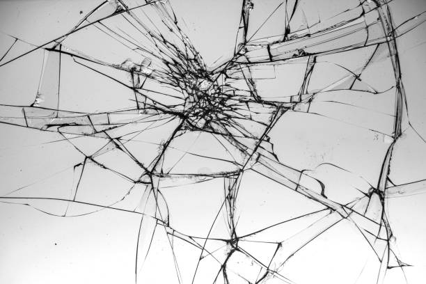 istock Cracked glass on a white background texture 1176051009