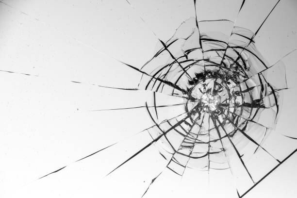 istock Cracked glass on a white background texture 1176051016
