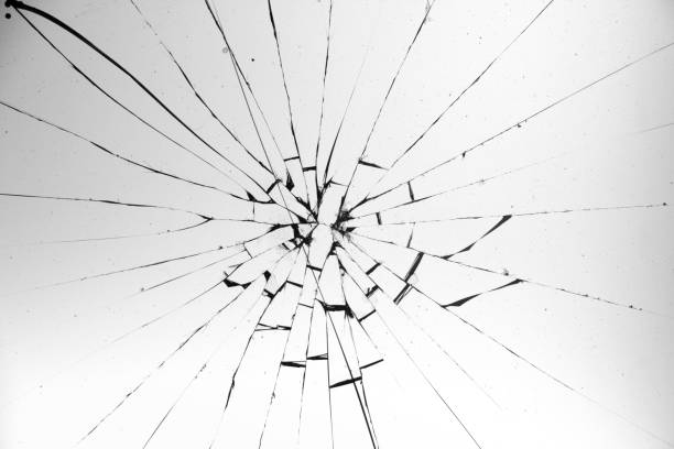 istock Cracked glass on a white background texture 1176051024