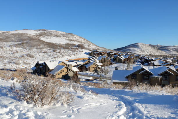 istock Mountain homes buried in winter snow 1176051149