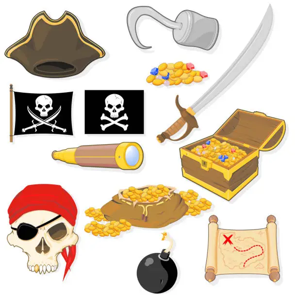 Vector illustration of Pirate Icons