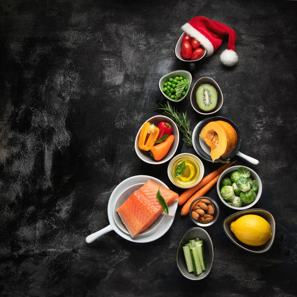 istock Christmas tree made from healthy food 1176053287