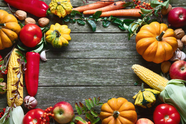 istock Autumn background with raw vegetables 1176054210