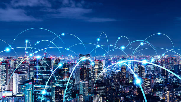 koncepcja inteligentnego miasta i sieci komunikacyjnej. 5g. lpwa (obszar o niskiej mocy). komunikacja bezprzewodowa. - 5g obrazy zdjęcia i obrazy z banku zdjęć