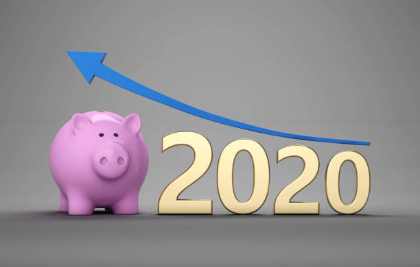istock New Year 2020 Creative Design Concept with Piggy Bank 1176054630