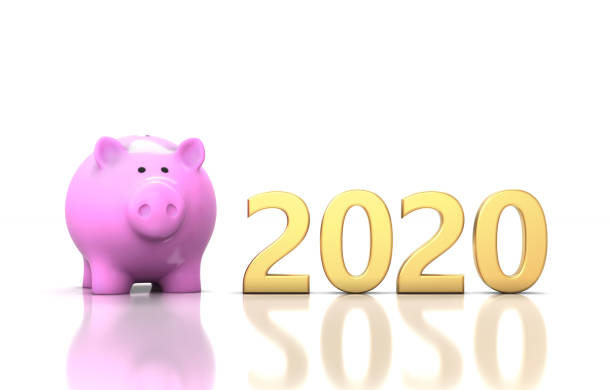 istock New Year 2020 Creative Design Concept with Piggy Bank 1176054726