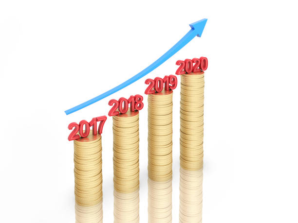 New Year 2020 Creative Design Concept with Gold Coins