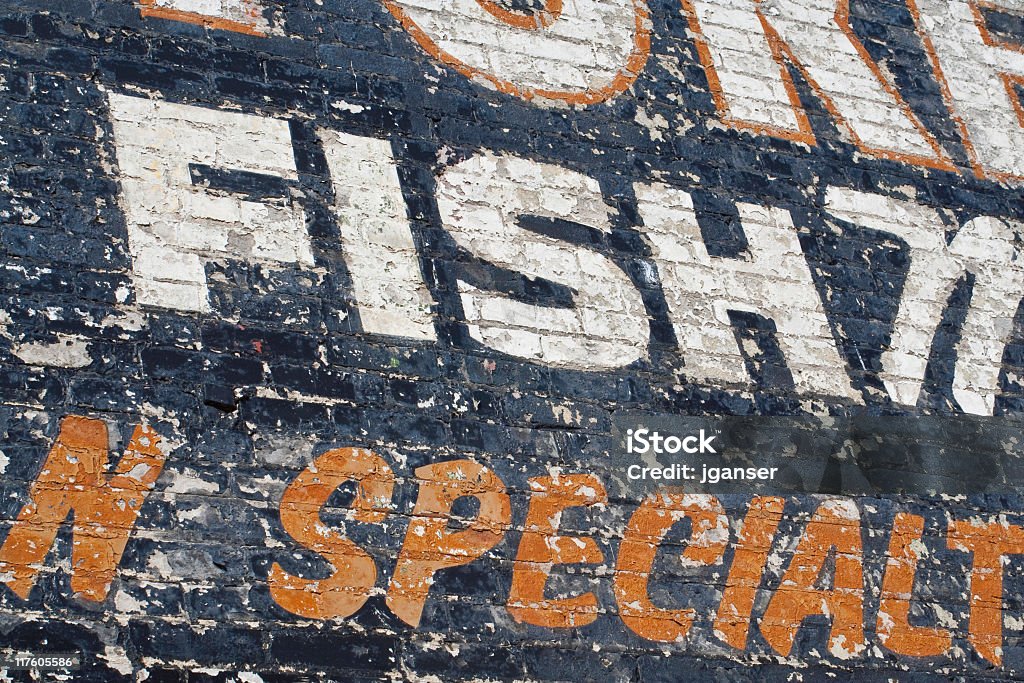 Fish Market Sign  Paint Stock Photo