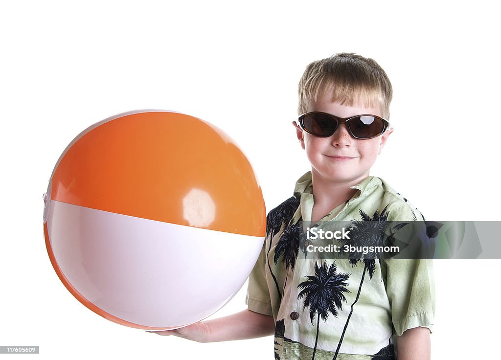 Süße junge bereit für den Strandurlaub - Lizenzfrei Strandball Stock-Foto