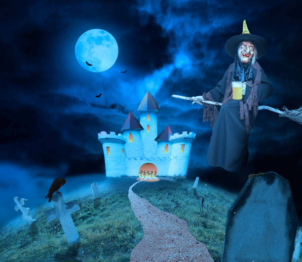istock Terrible witch beer. Halloween concept.3d illustration. 1176058678