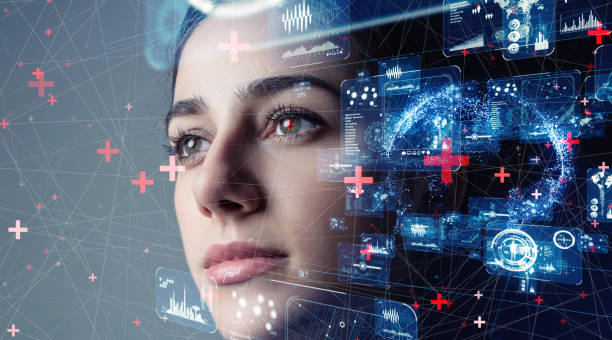 Authentication by facial recognition concept. Biometric. Security system. Authentication by facial recognition concept. Biometric. Security system. contact lens photos stock pictures, royalty-free photos & images