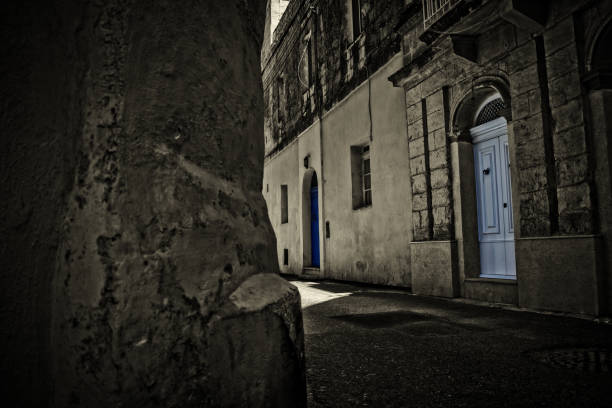 istock Traditional Roads in Malta in Black and White 1176070260