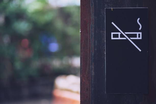 istock black No smoking sign at the public park 1176071183