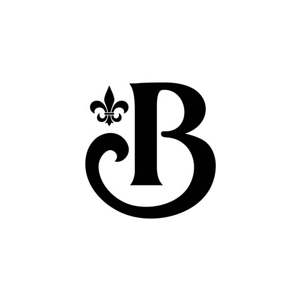 Decorative Classic Letter Initial B design vector image description letter b stock illustrations