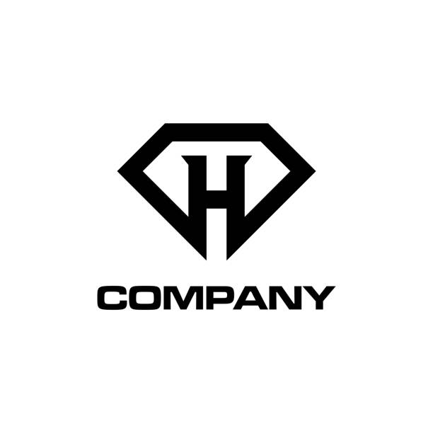 initial Letter H with Superhero Pentagon Shield logo design vector image description letter h stock illustrations