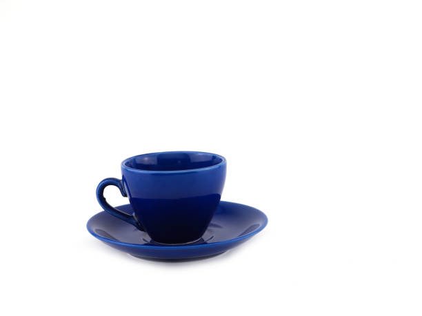 istock Blue cup and saucer isolated on white background. 1176079000