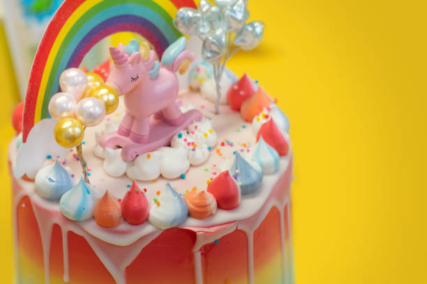 istock Top View of RAinbow Unicorn Cake 1176080369