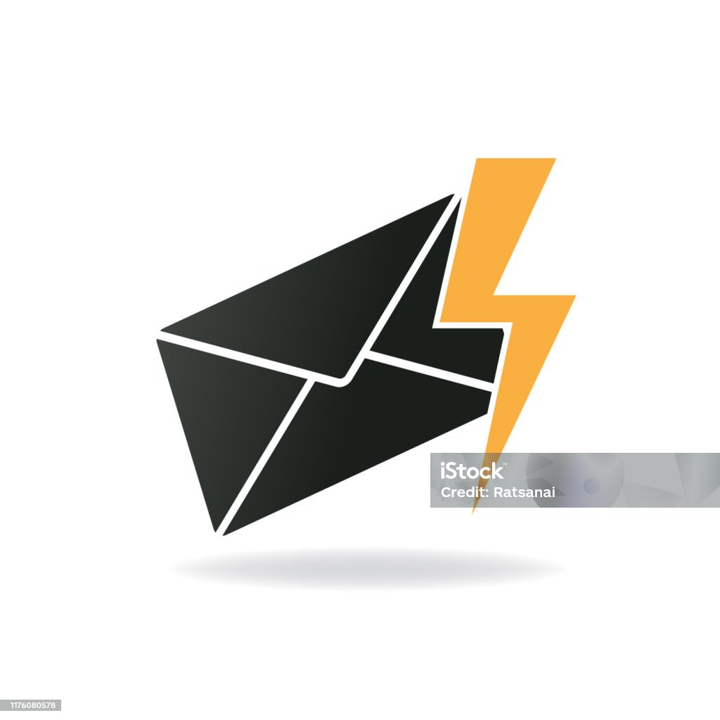 Icon Email Tech Fast Fast Email Stock Illustration - Download Image Now - Back, Below ...