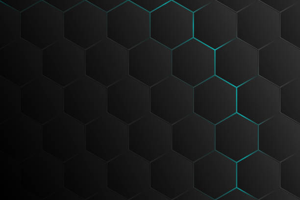 illustrazioni stock, clip art, cartoni animati e icone di tendenza di illustrazione esagono nero sfondo - hexagon honeycomb repetition connection