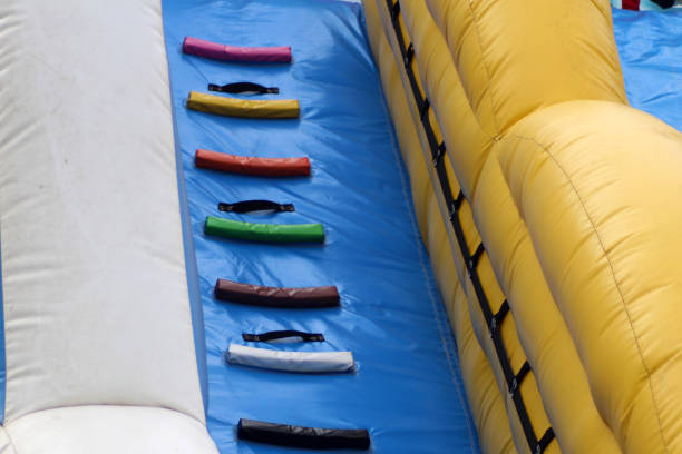 istock Children's high trampoline with ladders 1176086380