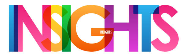 insights bunte typografie banner - decisions customer business asking stock-grafiken, -clipart, -cartoons und -symbole