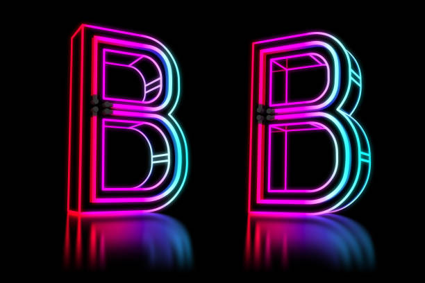 istock Glowing Colorful Neon Alphabet. 3d rendering illustration. 1176090671
